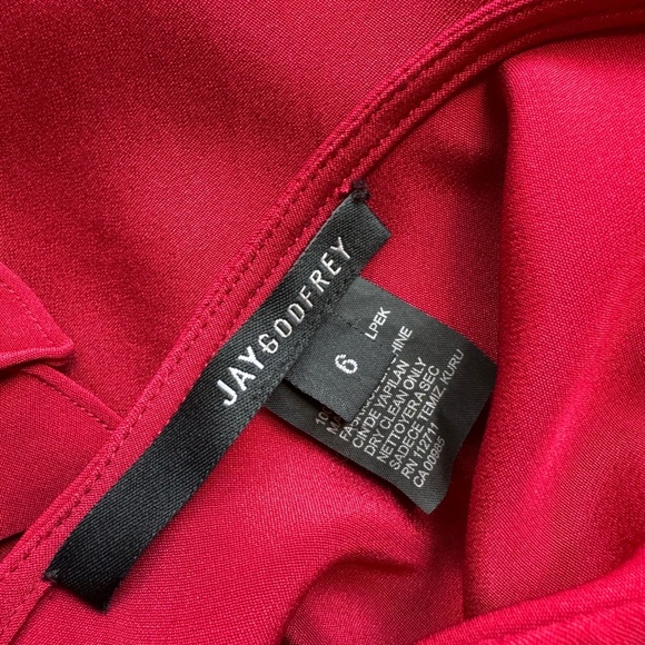 Jay Godfrey Dress 100% Red Silk size 6 - Picture 4 of 4